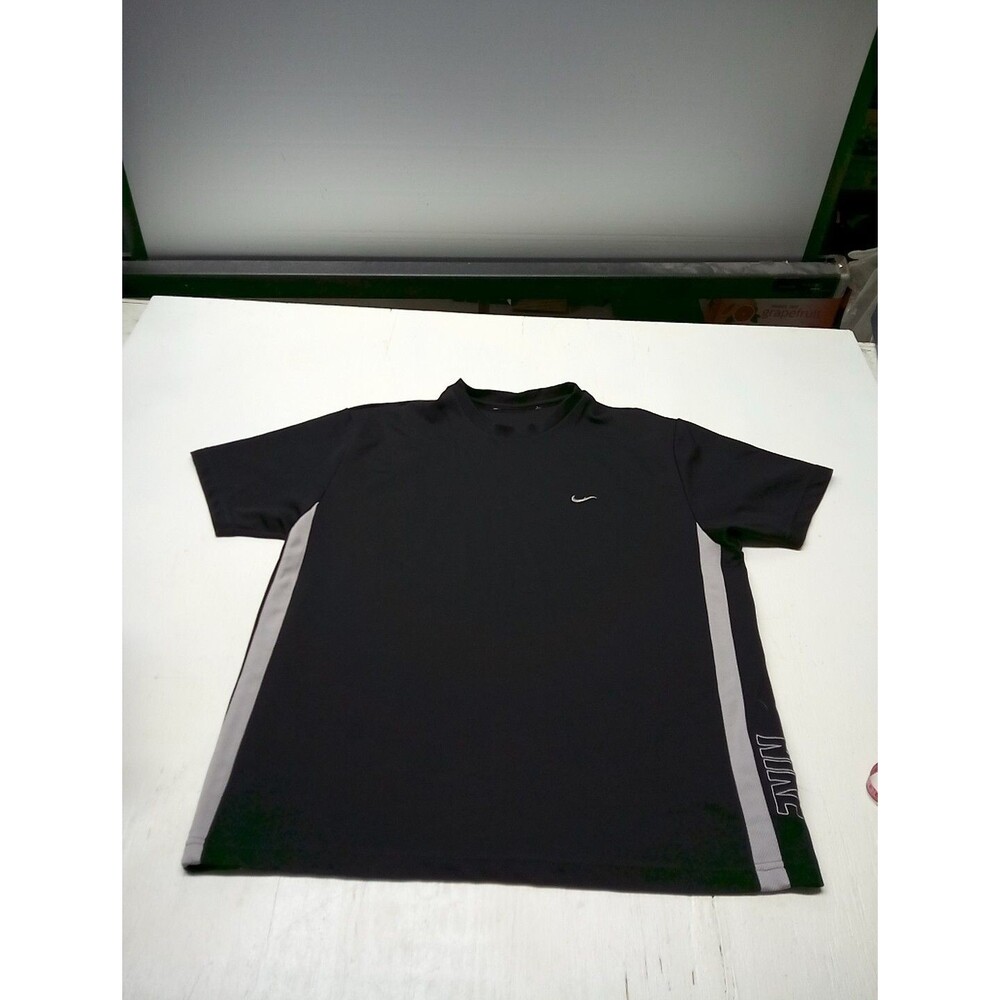 Vintage 1990s Nike Black Crew Neck Shirt XL Swoosh And Spell out On Bottom